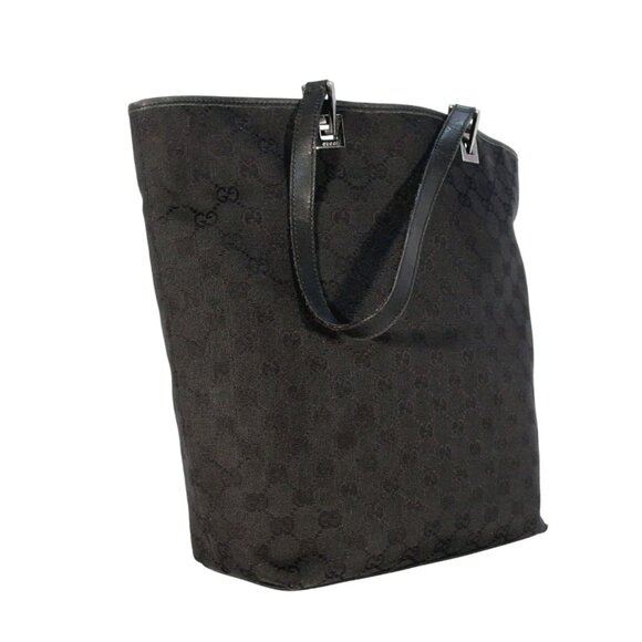 GUCCI Large All Black GG Signature Logo Shopper Tote Bag 31243 2123 - Picture 3 of 13